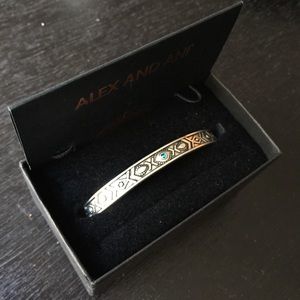 Alex and Ani silver evil eye cuff bracelet.